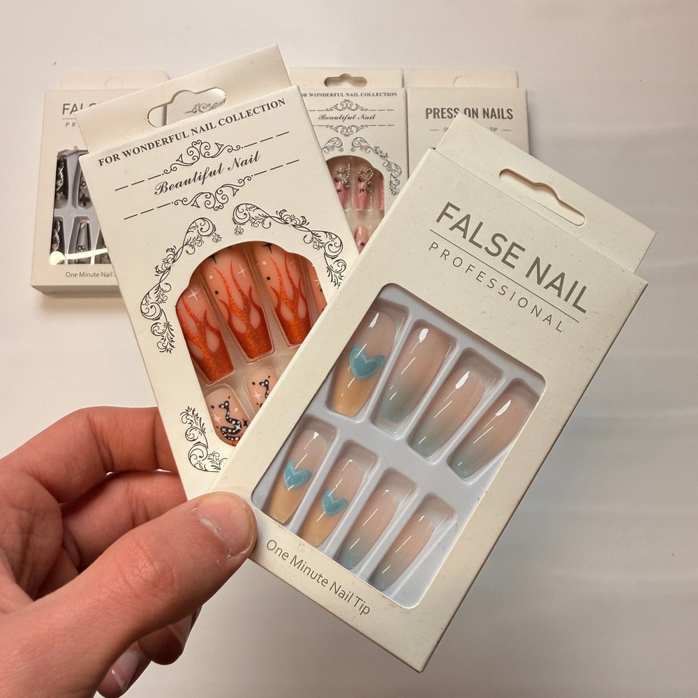 Lot of 10 Pack of 24 New False Press On Nails Assorted Designs and Colors №N27 - Picture 4 of 6